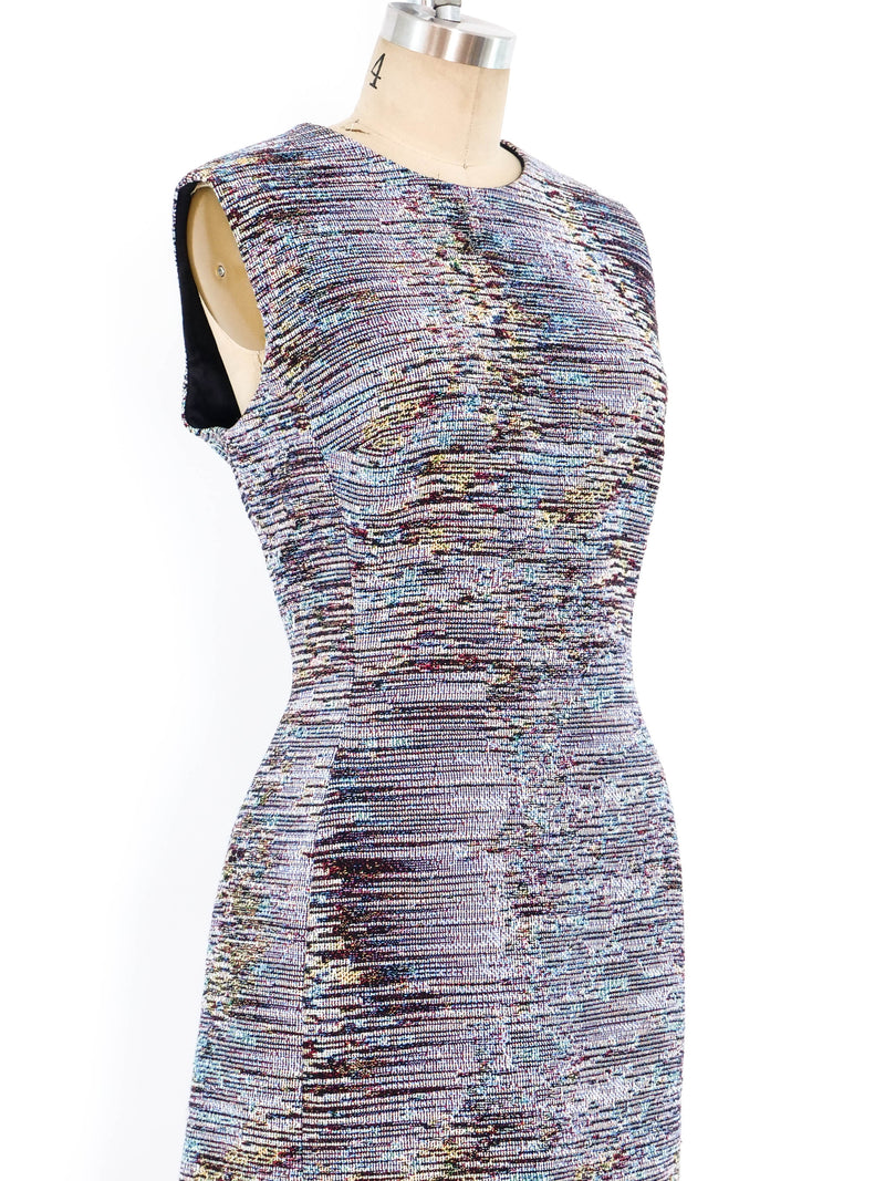 Christian Dior Fringed Tapestry Sleeveless Dress Dress arcadeshops.com