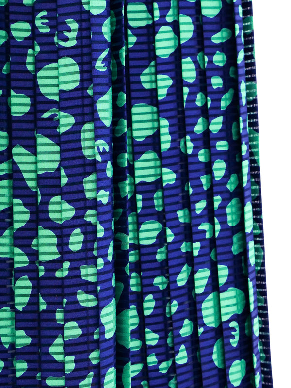 Striped and Polka Dot Ruffled Pleated Dress Dress arcadeshops.com