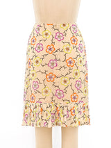 Chanel Logo Floral Chiffon Skirt Bottom arcadeshops.com