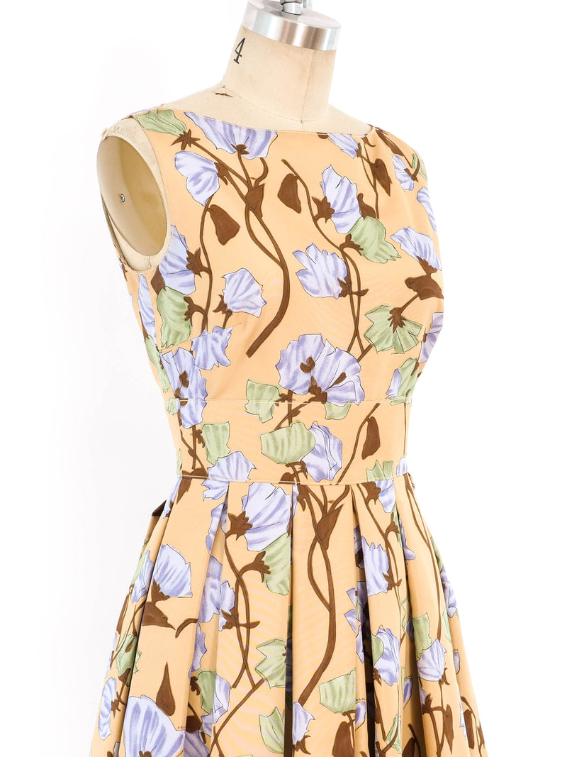 Prada Floral Fit and Flare Dress Dress arcadeshops.com