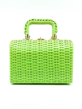 Lime Green Top Handle Basket Bag Accessory arcadeshops.com