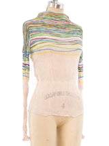 Issey Miyake Rainbow Striped Pleated Top Top arcadeshops.com