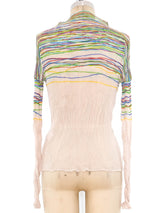 Issey Miyake Rainbow Striped Pleated Top Top arcadeshops.com