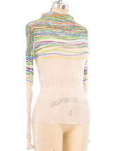 Issey Miyake Rainbow Striped Pleated Top Top arcadeshops.com