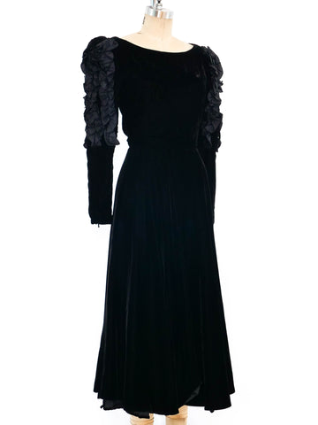 Louis Feraud Vintage Velvet Long Dress