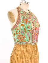 Mary McFadden Embellished Bodice Gown Dress arcadeshops.com