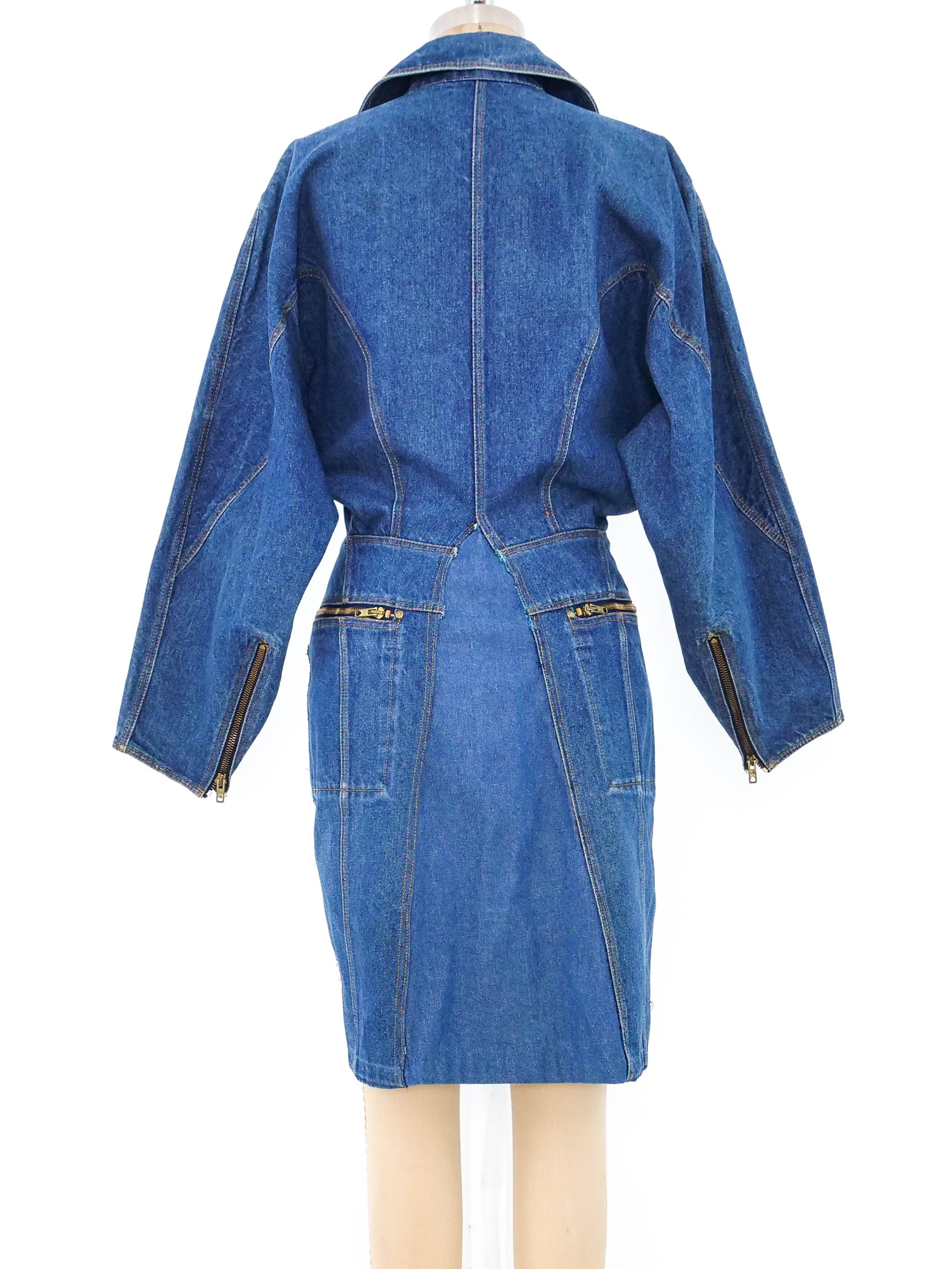 ワンピース Alaia Wrap Denim Dress Asymmetric denim wrap dress in blue - Alaia | Mytheresa