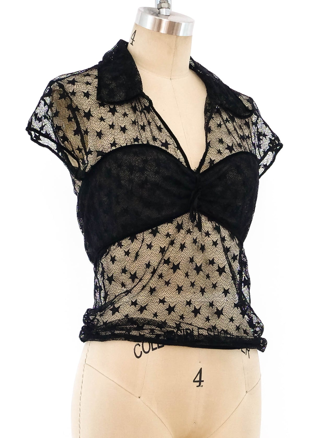 Chanel Black Star Lace Top