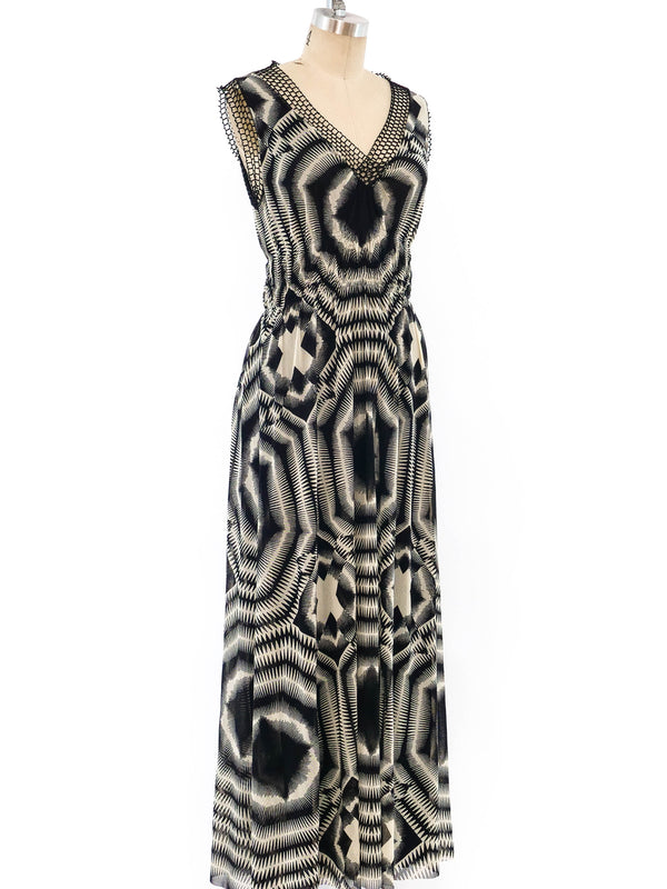 Jean Paul Gaultier Optical Print Net Tank Dress Dress arcadeshops.com