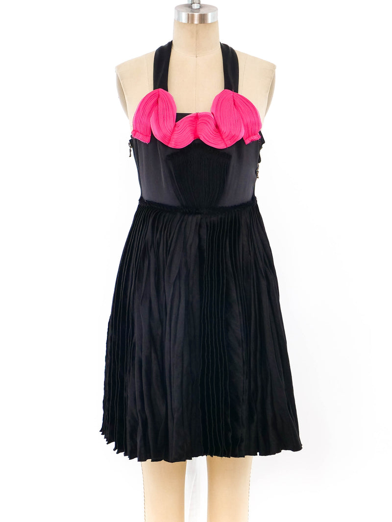 Lanvin Pleated Fuchsia Bodice Dress Dress arcadeshops.com
