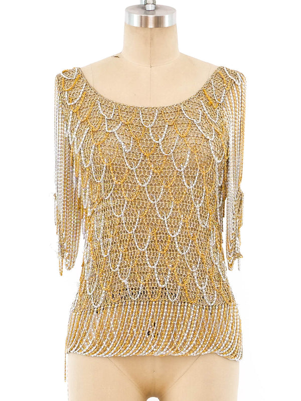 Loris Azzaro Chain Accented Knit Top Top arcadeshops.com
