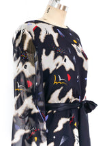 Hanae Mori Abstract Print Silk Chiffon Dress Dress arcadeshops.com