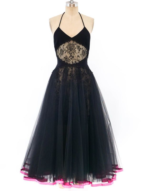 Geoffrey Beene Tulle Halter Gown Dress arcadeshops.com