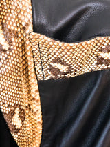 Snakeskin Trimmed Leather Mini Dress Dress arcadeshops.com