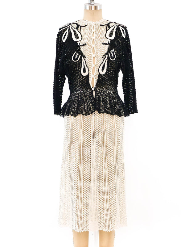 Black and White Crochet Ensemble Suit arcadeshops.com