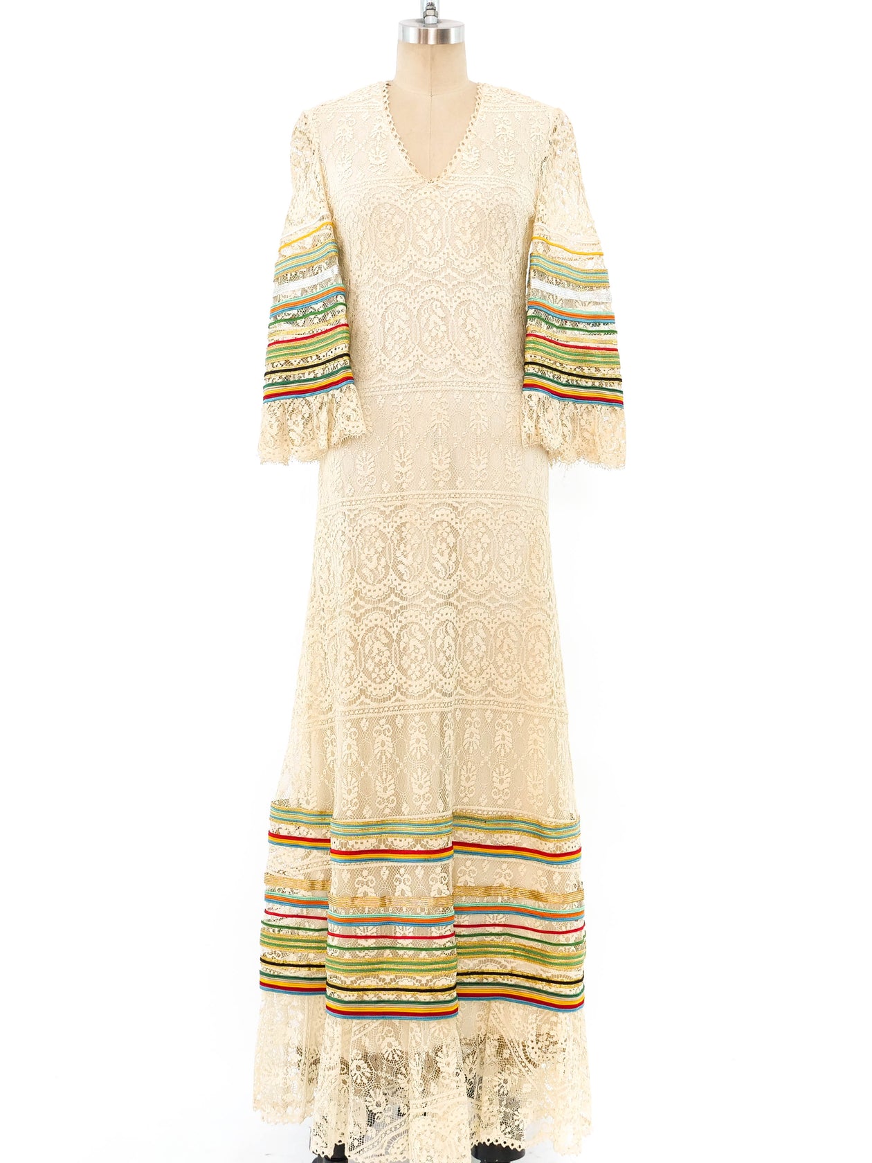 Giorgio di Sant'Angelo Rainbow Trimmed Lace Dress Giorgio di Sant'Angelo Rainbow Trimmed Lace Dress