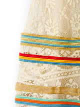 Giorgio di Sant'Angelo Rainbow Trimmed Lace Dress Dress arcadeshops.com