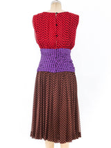 Colorblock Polka Dot Dress Dress arcadeshops.com