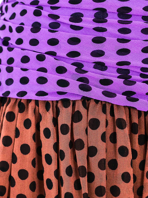 Colorblock Polka Dot Dress Dress arcadeshops.com