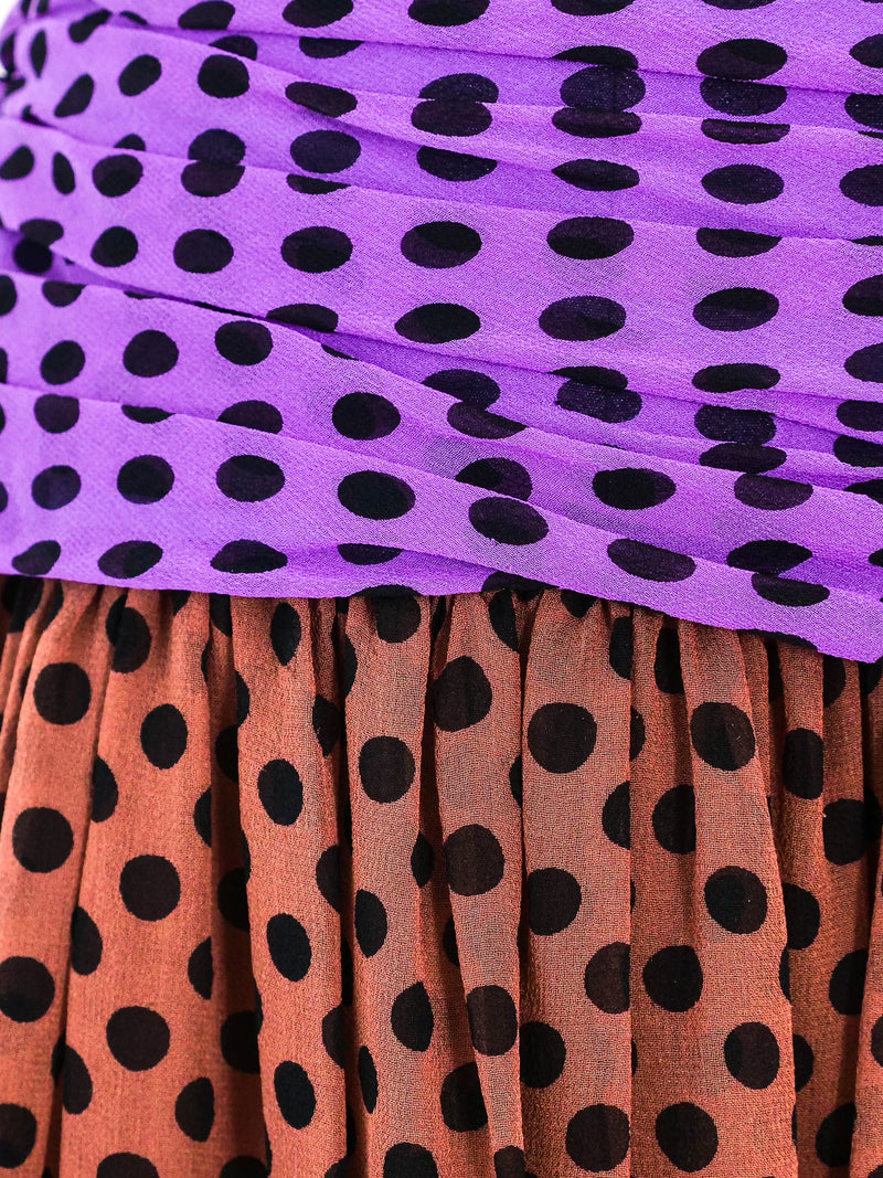 Colorblock Polka Dot Dress Dress arcadeshops.com