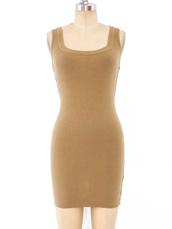 Alaia Taupe Knit Tank Dress Dress arcadeshops.com