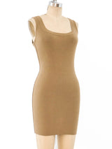 Alaia Taupe Knit Tank Dress Dress arcadeshops.com