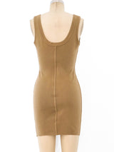 Alaia Taupe Knit Tank Dress Dress arcadeshops.com
