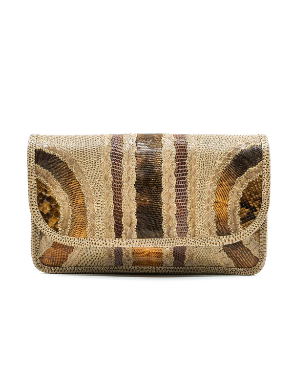 Carlos Falchi Patchwork Convertible Clutch Accessory arcadeshops.com