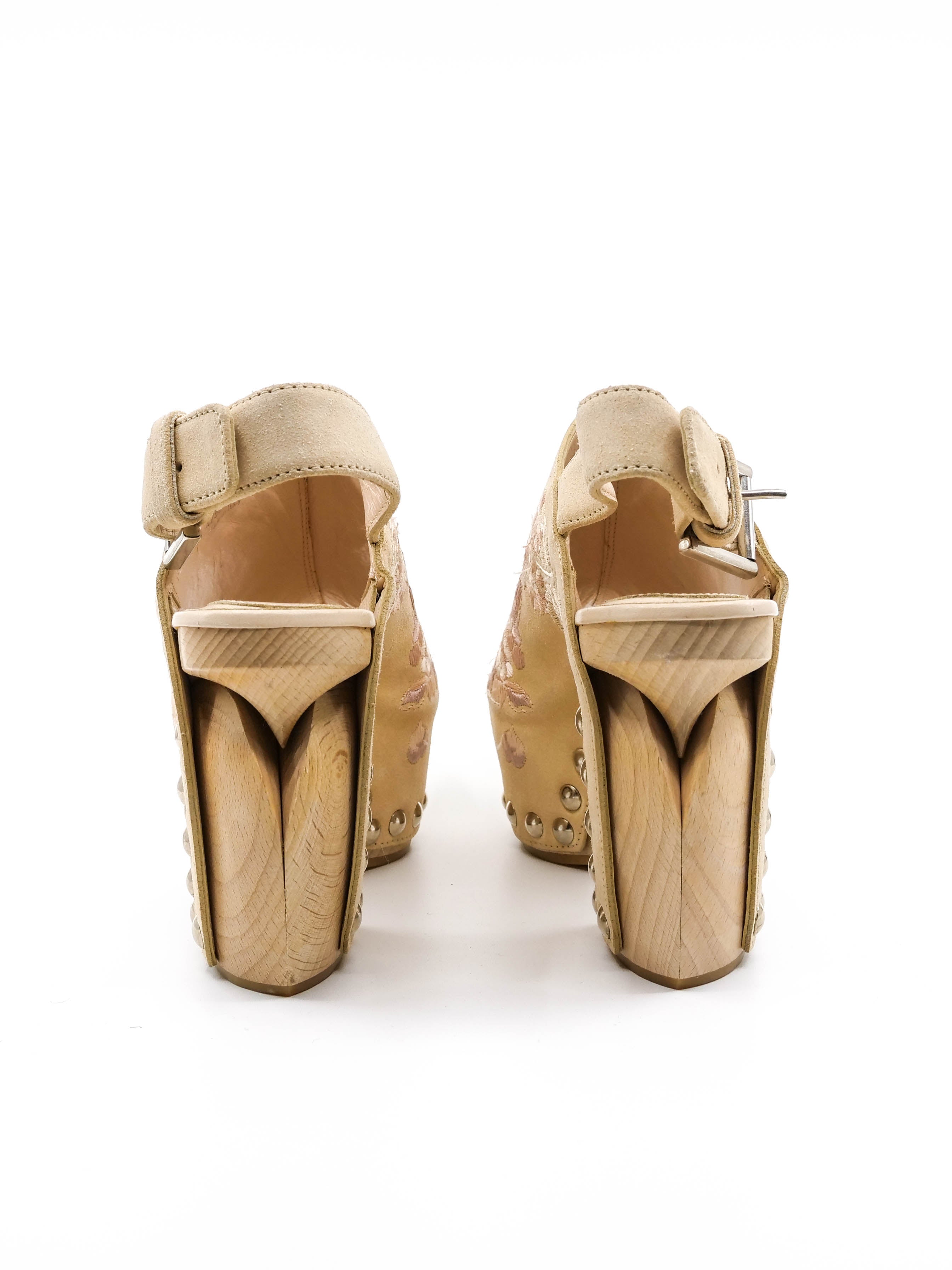 Alexander McQueen Floral Embroidered Armadillo Sandals
