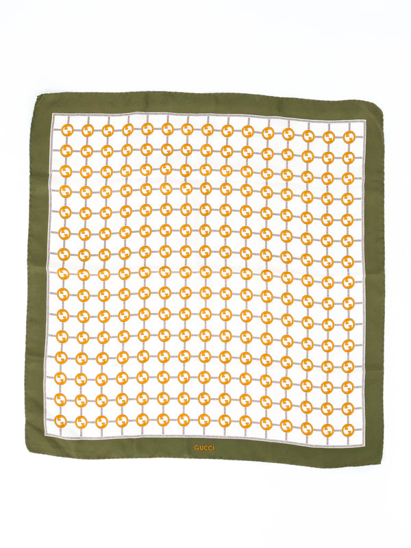 Gucci Logo Printed Silk Scarf Accessory arcadeshops.com
