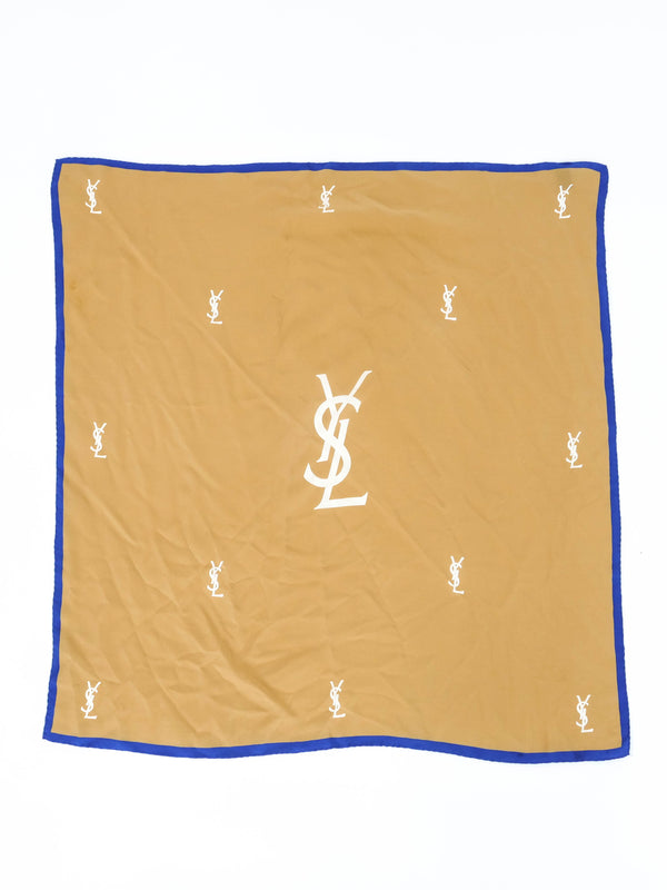 Yves Saint Laurent Logo Printed Silk Scarf Accessory arcadeshops.com