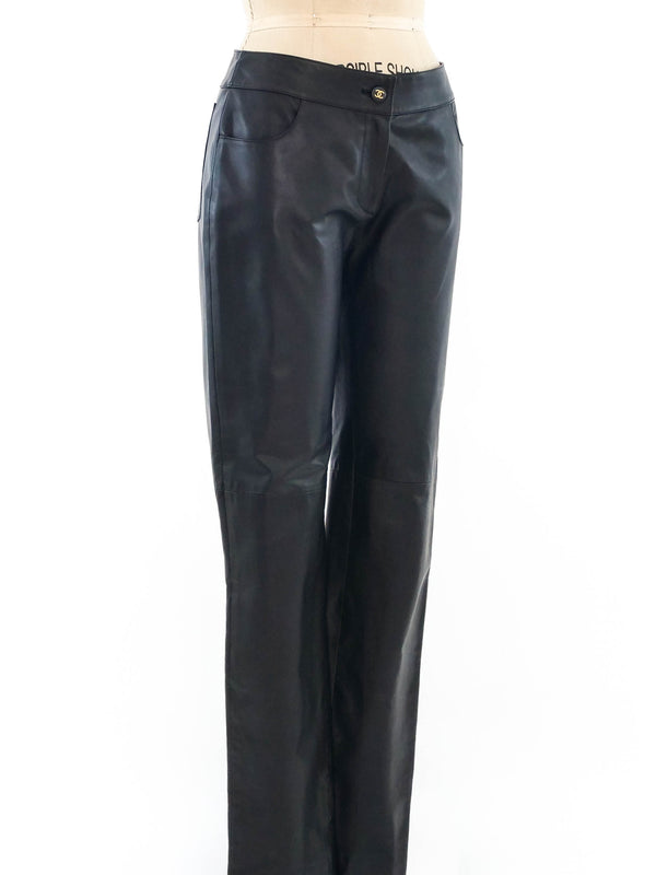 Chanel Black Leather Pants Bottom arcadeshops.com
