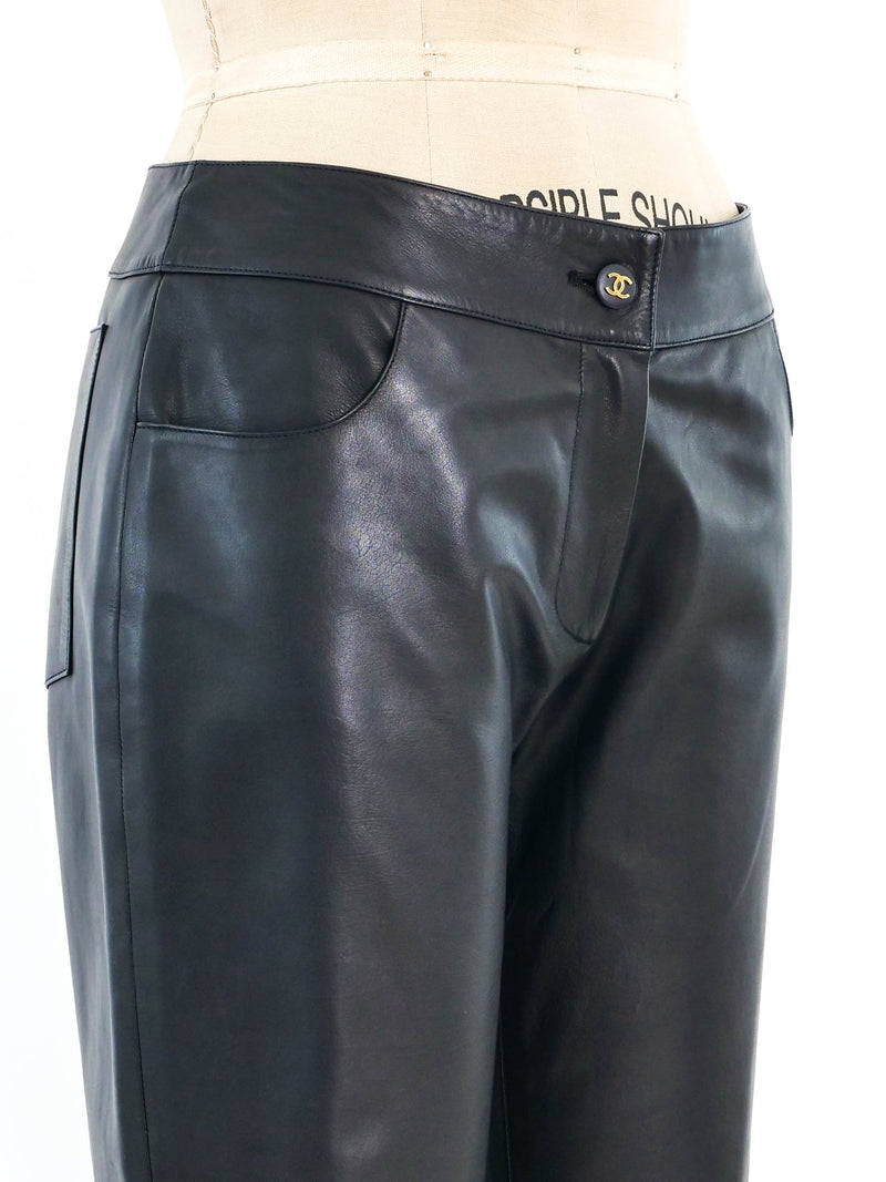 Chanel Black Leather Pants Bottom arcadeshops.com