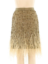 Bill Blass Feather Embellished Skirt Bottom arcadeshops.com