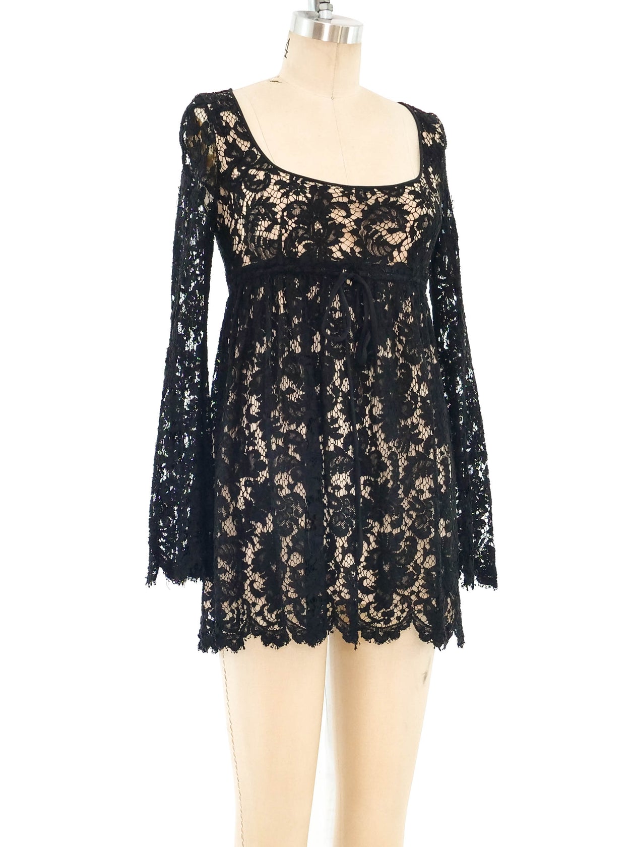 Gucci Lace Baby Doll Micro Mini Dress