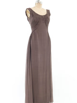 Ruched Silk Chiffon Gown Dress arcadeshops.com