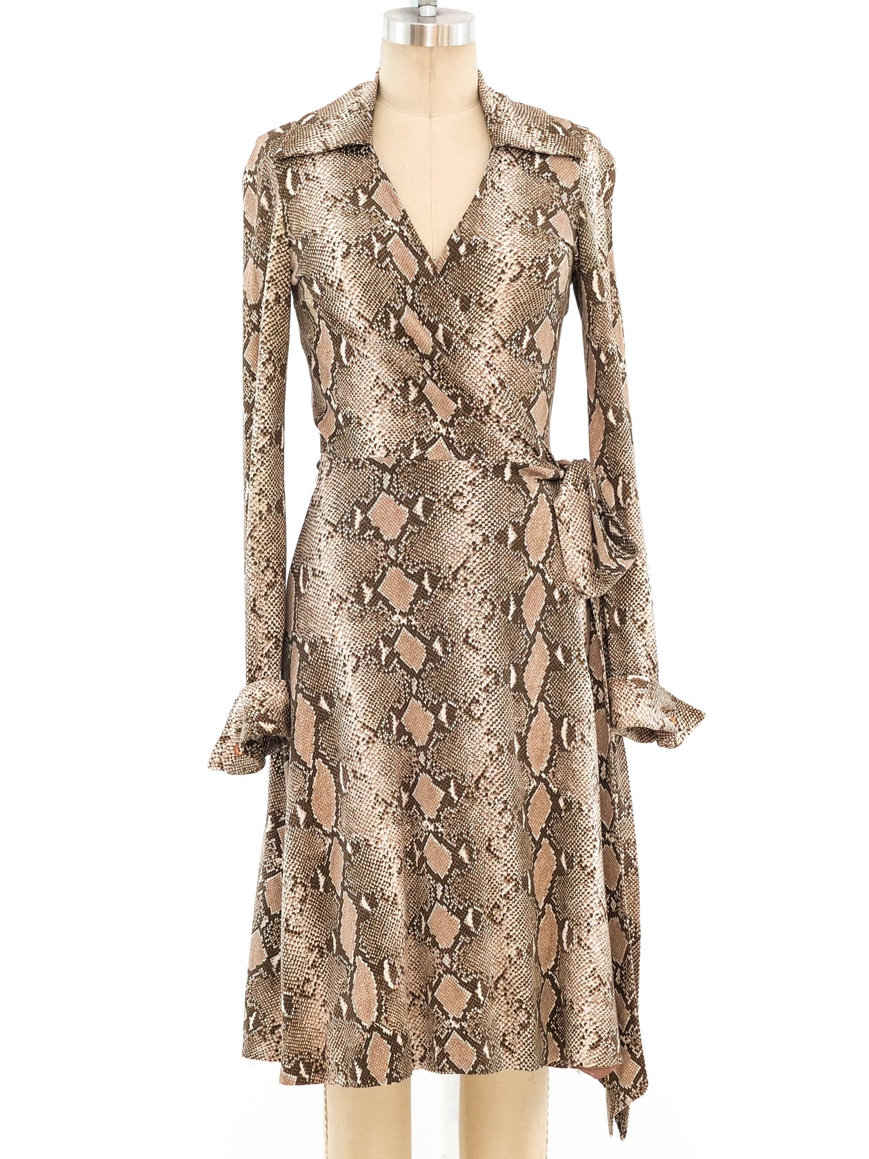 Diane Von Furstenberg Snake Print Wrap Dress