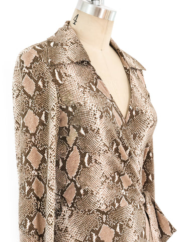 Robe Wrap Diane Von Furstenberg - Imprimé Serpent - Taille 6 - Soie Jersey - Neuf Sans étiquettes