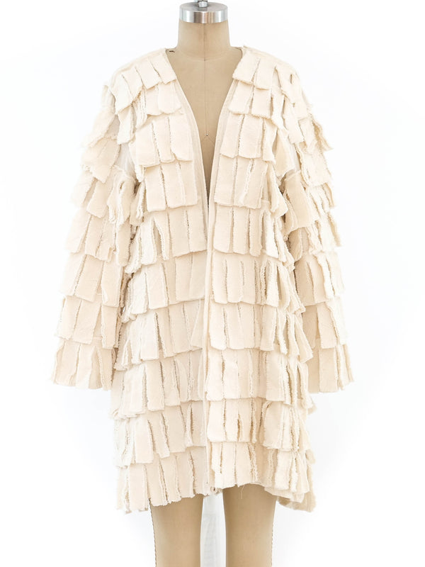 Ivory Cut Fringe Jacket Jacket arcadeshops.com