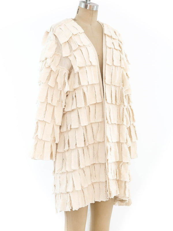 Ivory Cut Fringe Jacket Jacket arcadeshops.com