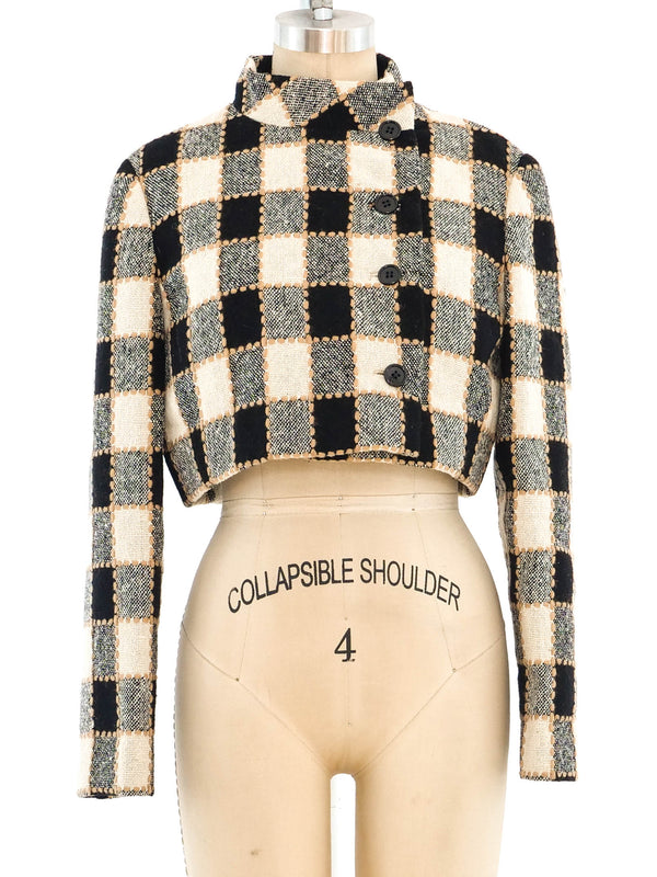 Teal Traina Plaid Cropped Jacket Jacket arcadeshops.com