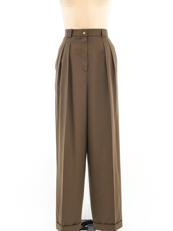 Chanel Dark Khaki Trousers Bottom arcadeshops.com