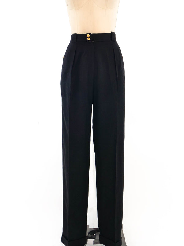 Chanel Pleated Wool Trousers Bottom arcadeshops.com