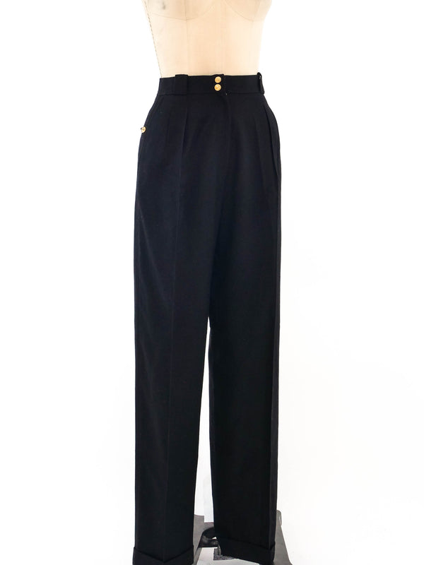 Chanel Pleated Wool Trousers Bottom arcadeshops.com