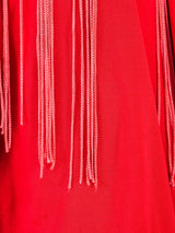 Bill Blass Fringed Jersey Gown Dress arcadeshops.com