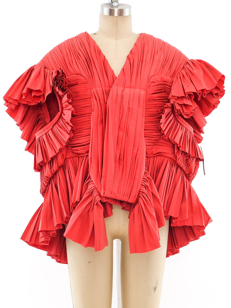 Rick Owens Pleated Ruffle Sleeveless Jacket Jacket arcadeshops.com
