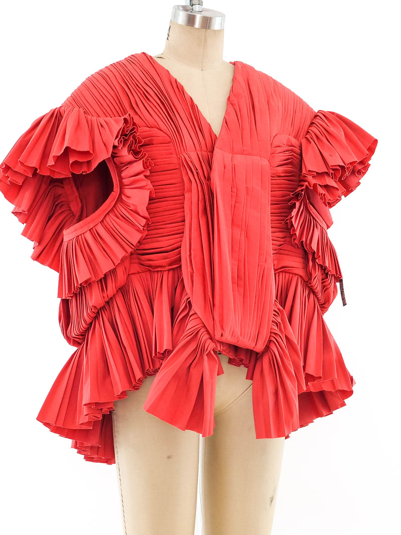 Rick Owens Pleated Ruffle Sleeveless Jacket Jacket arcadeshops.com