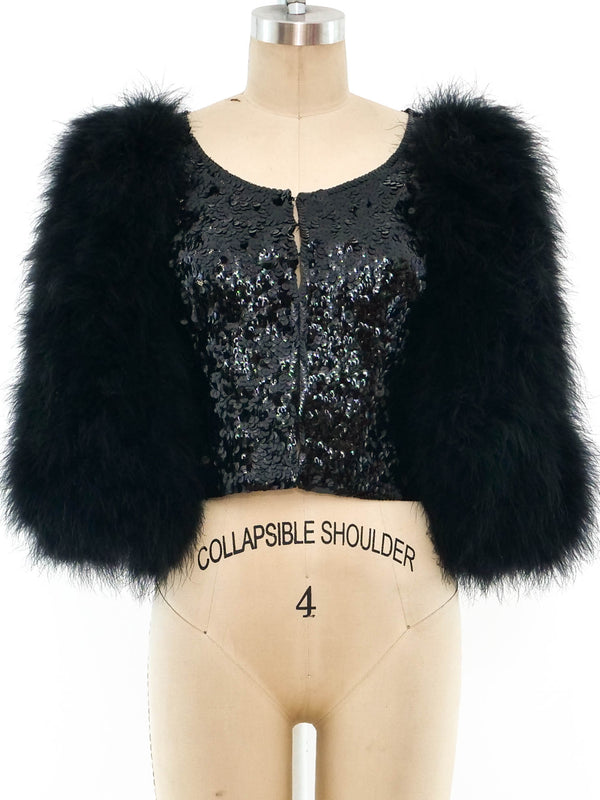 Sonia Rykiel Marabou Sleeved Sequin Jacket Jacket arcadeshops.com