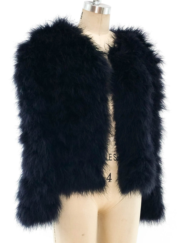 Sonia Rykiel Black Marabou Feather Jacket Jacket arcadeshops.com