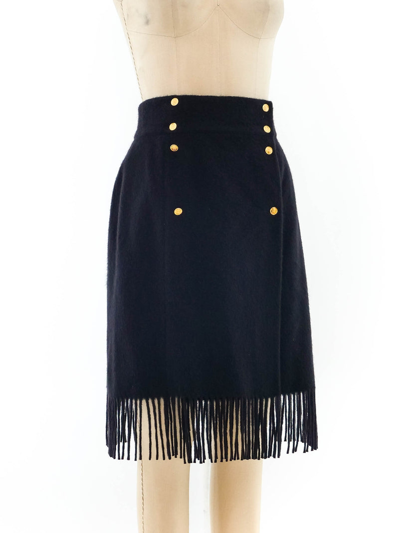 Chanel Fringed Cashmere Skirt Bottom arcadeshops.com